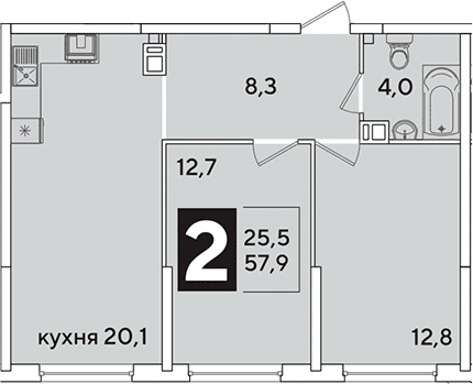 Продается 3-комн. квартира, 57.9 м²