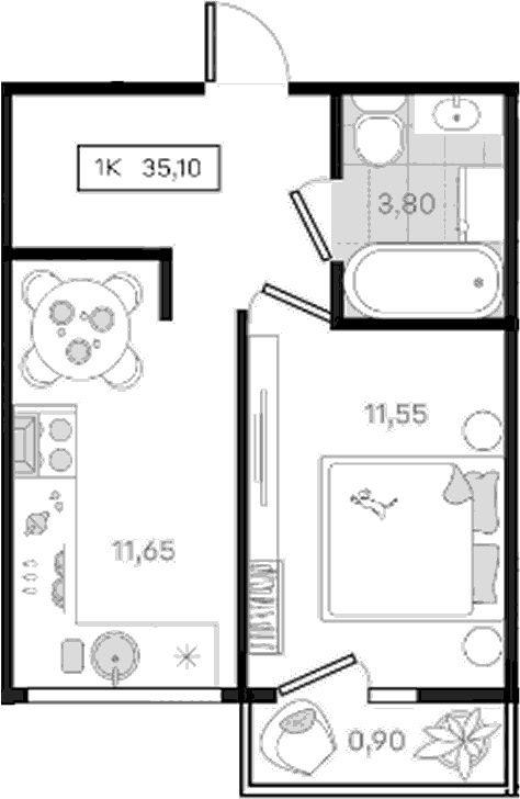 Продается 1-комн. квартира, 34.2 м²