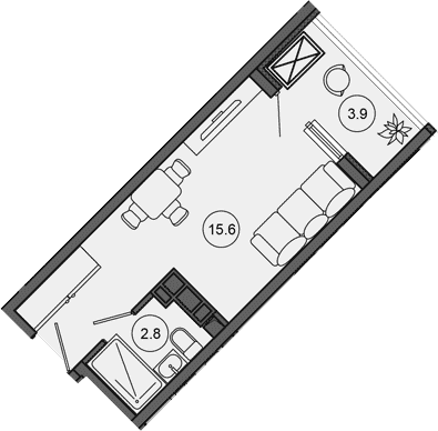 Продается 1-комн. квартира, 18.4 м²
