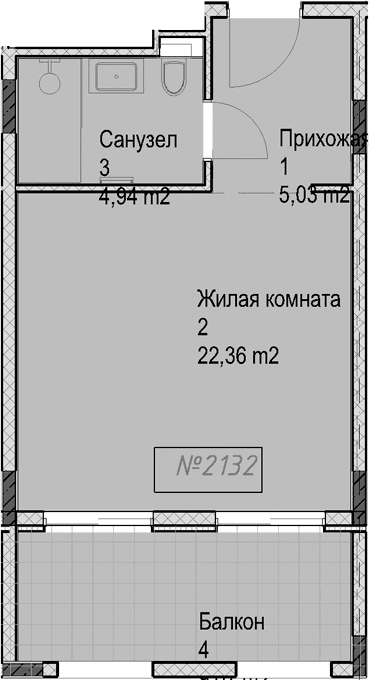 Продается 1-комн. квартира, 32.3 м²