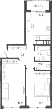 Продается 2-комн. квартира, 61.5 м²