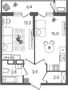 Продается 2-комн. квартира, 38 м²