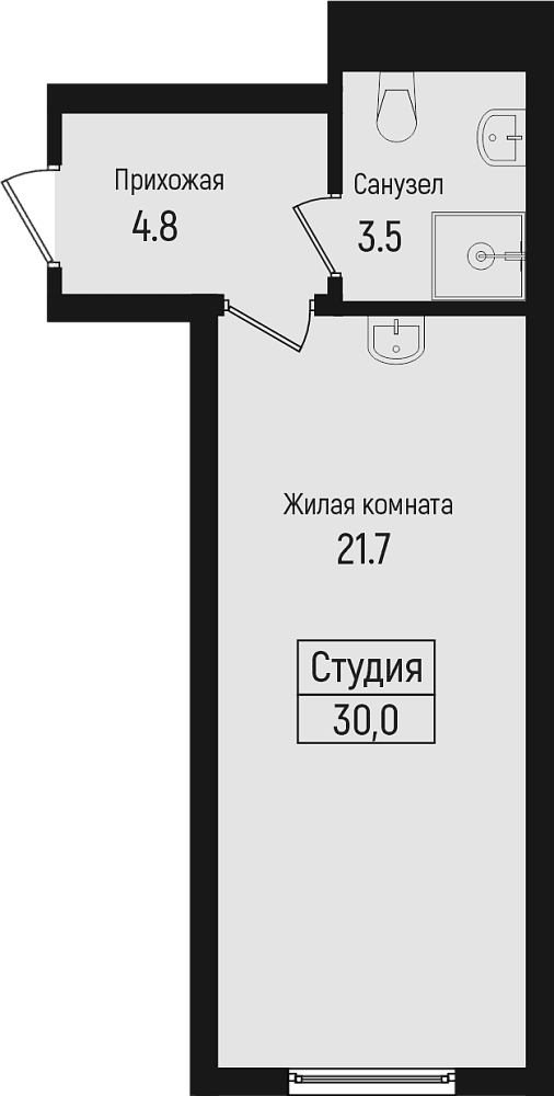 Продается 1-комн. квартира, 30 м²