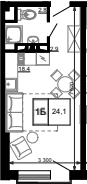 Продается 1-комн. квартира, 24.1 м²