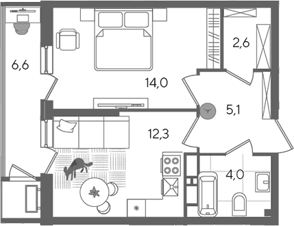 Продается 1-комн. квартира, 38 м²