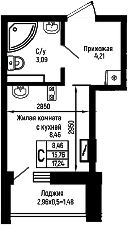 Продается 1-комн. квартира, 15.76 м²