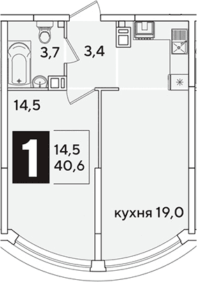 Продается 2-комн. квартира, 40.6 м²