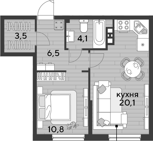 Продается 1-комн. квартира, 45 м²