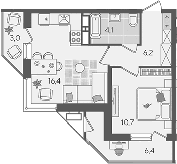 Продается 2-комн. квартира, 37.4 м²