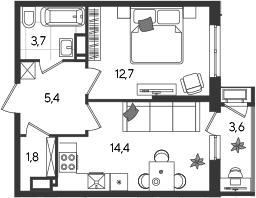 Продается 1-комн. квартира, 38 м²