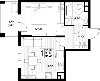 Продается 2-комн. квартира, 35 м²