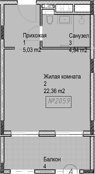 Продается 1-комн. квартира, 32.3 м²