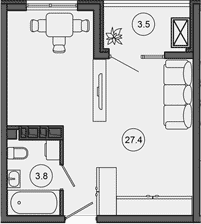 Продается 1-комн. квартира, 31.2 м²