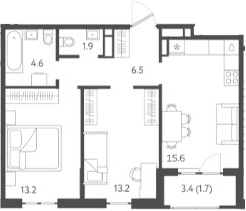 Продается 3-комн. квартира, 53.95 м²
