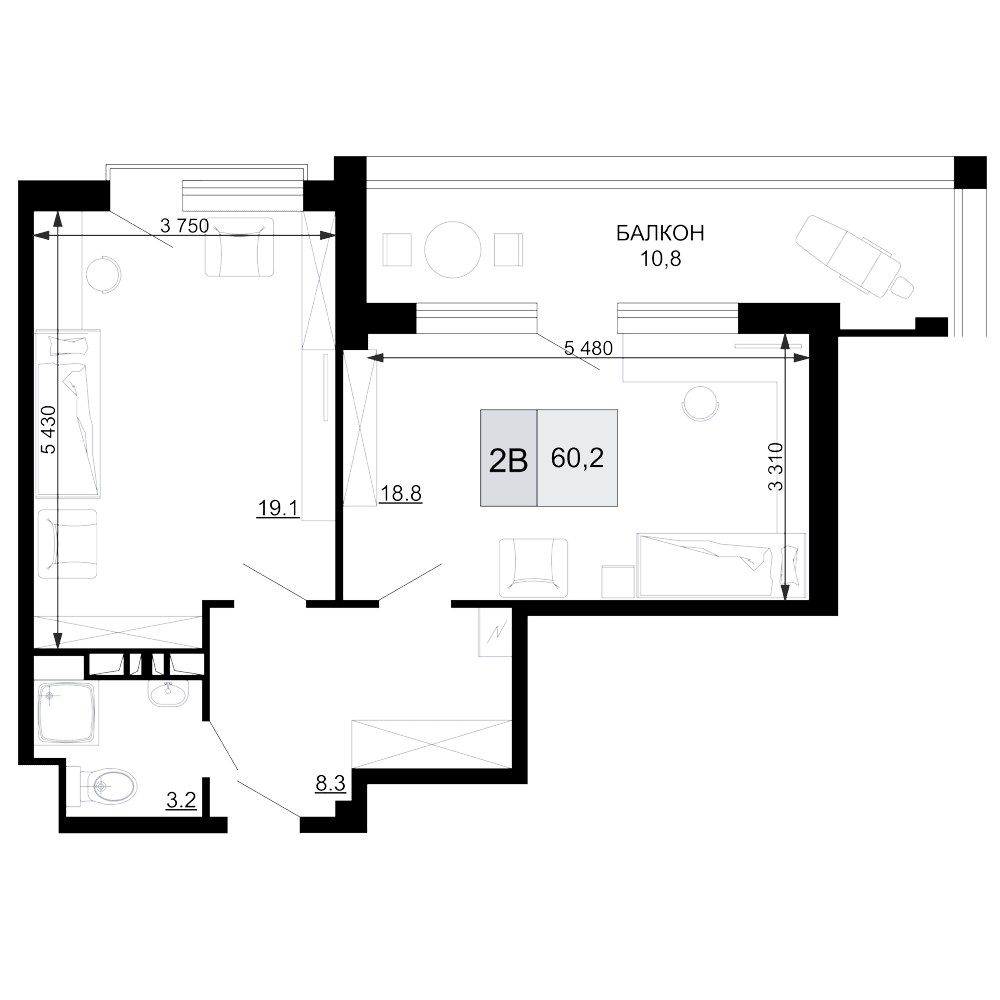 Продается 2-комн. квартира, 49.4 м²