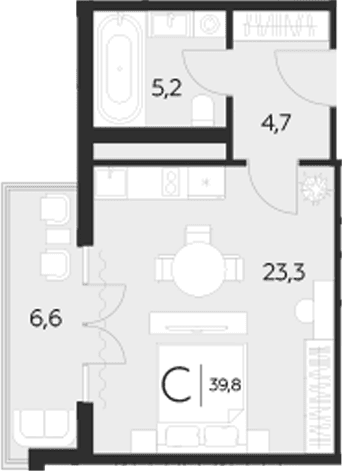 Продается 1-комн. квартира, 33.2 м²