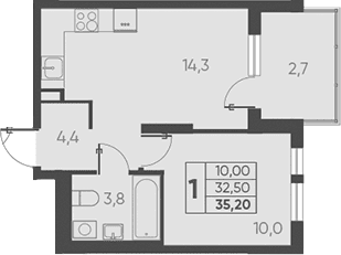 Продается 1-комн. квартира, 32.5 м²