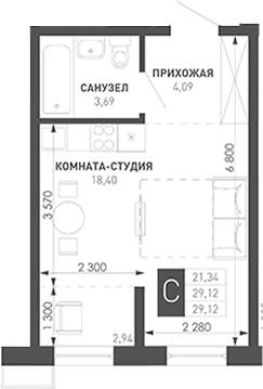 Продается 1-комн. квартира, 27.53 м²