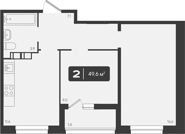 Продается 2-комн. квартира, 48.2 м²