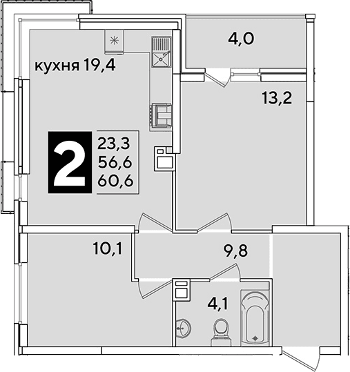 Продается 3-комн. квартира, 56.6 м²