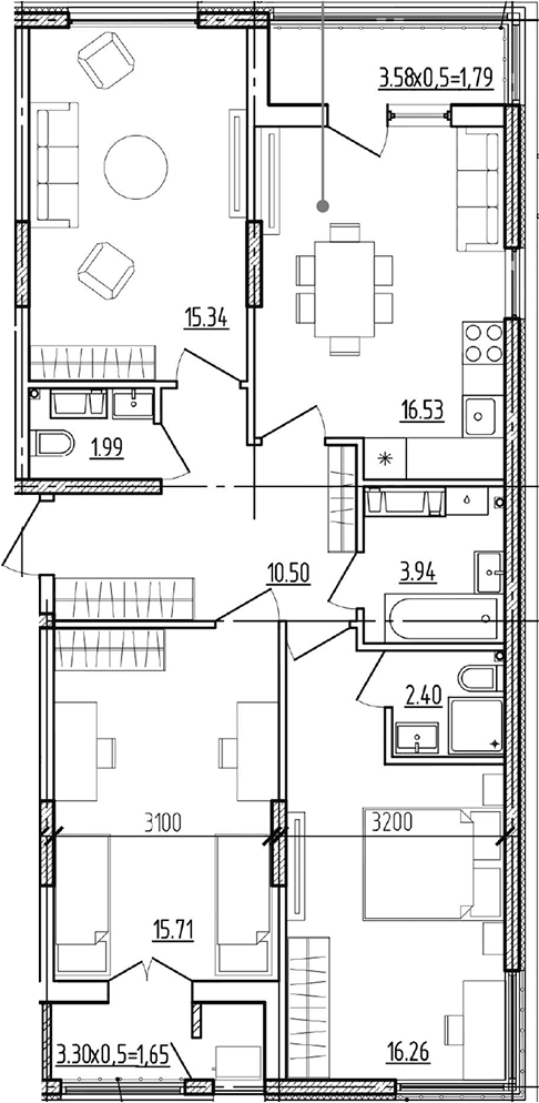 Продается 3-комн. квартира, 82.67 м²