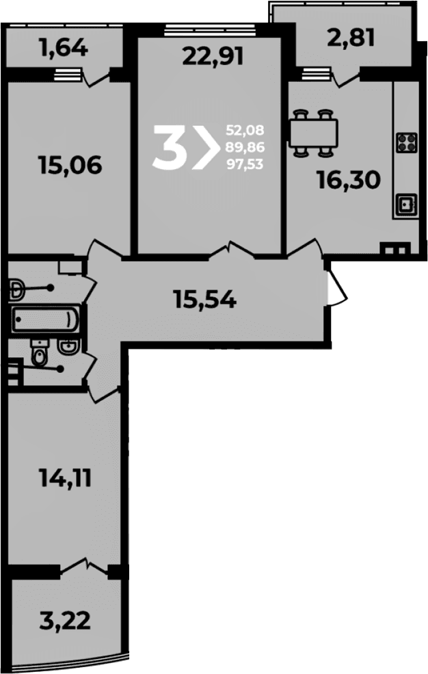 Продается 4-комн. квартира, 89.86 м²