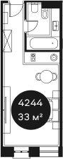Продается 1-комн. квартира, 32.72 м²