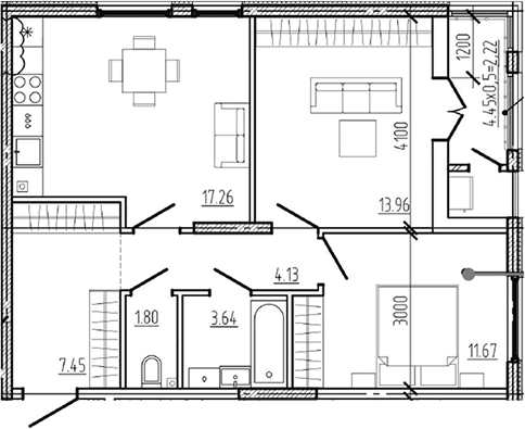 Продается 3-комн. квартира, 59.91 м²
