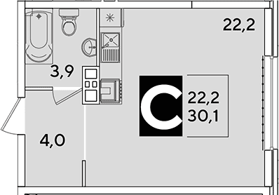 Продается 1-комн. квартира, 30.1 м²