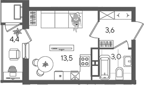Продается 1-комн. квартира, 20.1 м²