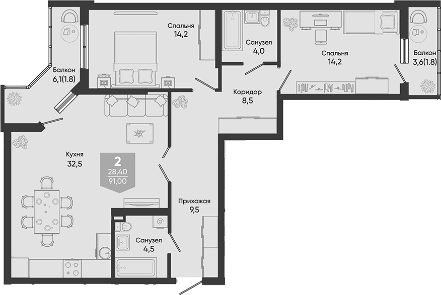 Продается 3-комн. квартира, 87.4 м²