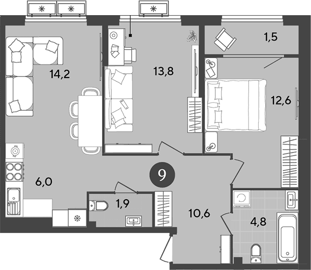 Продается 3-комн. квартира, 63.9 м²