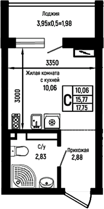 Продается 1-комн. квартира, 15.77 м²