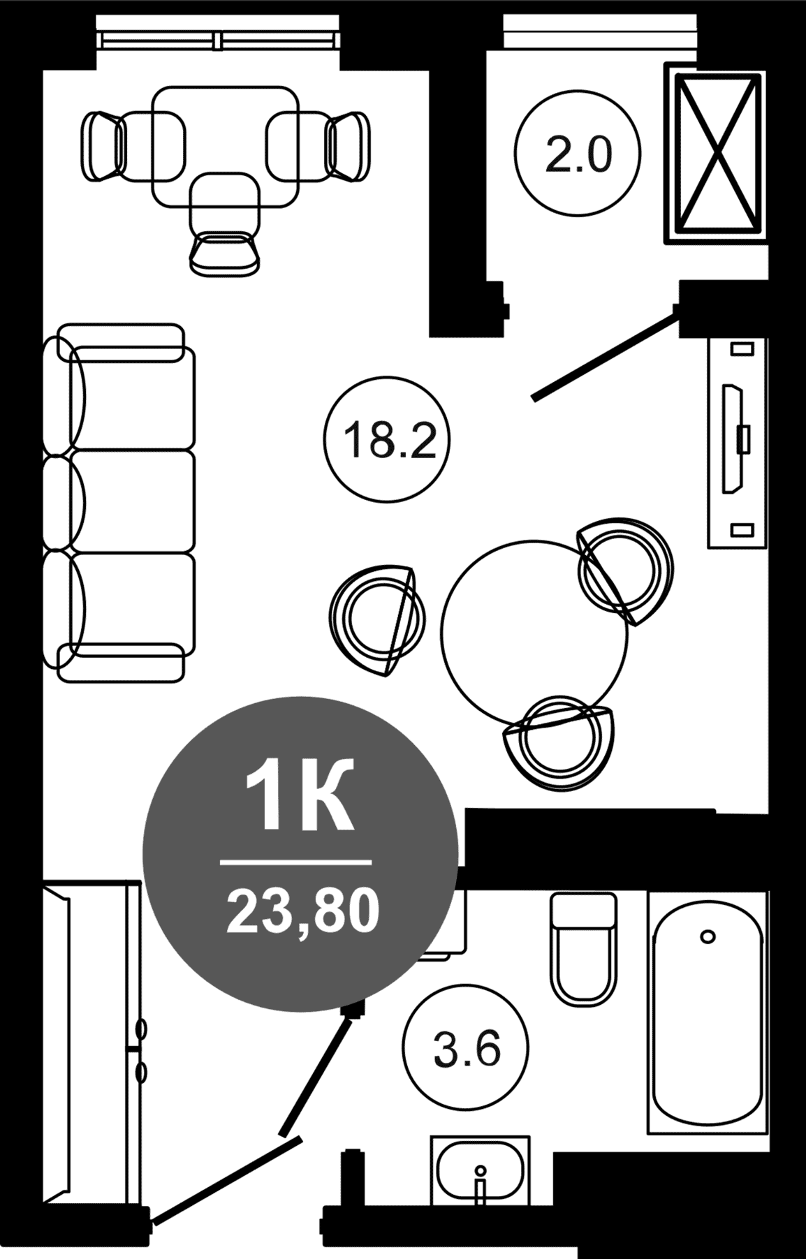 Продается 1-комн. квартира, 21.8 м²