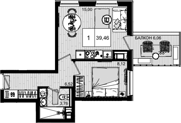 Продается 2-комн. квартира, 33.4 м²