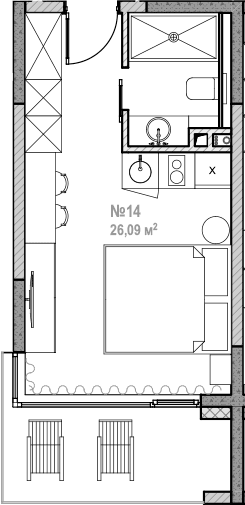 Продается 1-комн. квартира, 26.09 м²