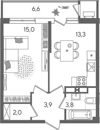 Продается 1-комн. квартира, 38 м²