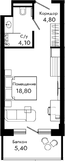 Продается 1-комн. квартира, 27.7 м²