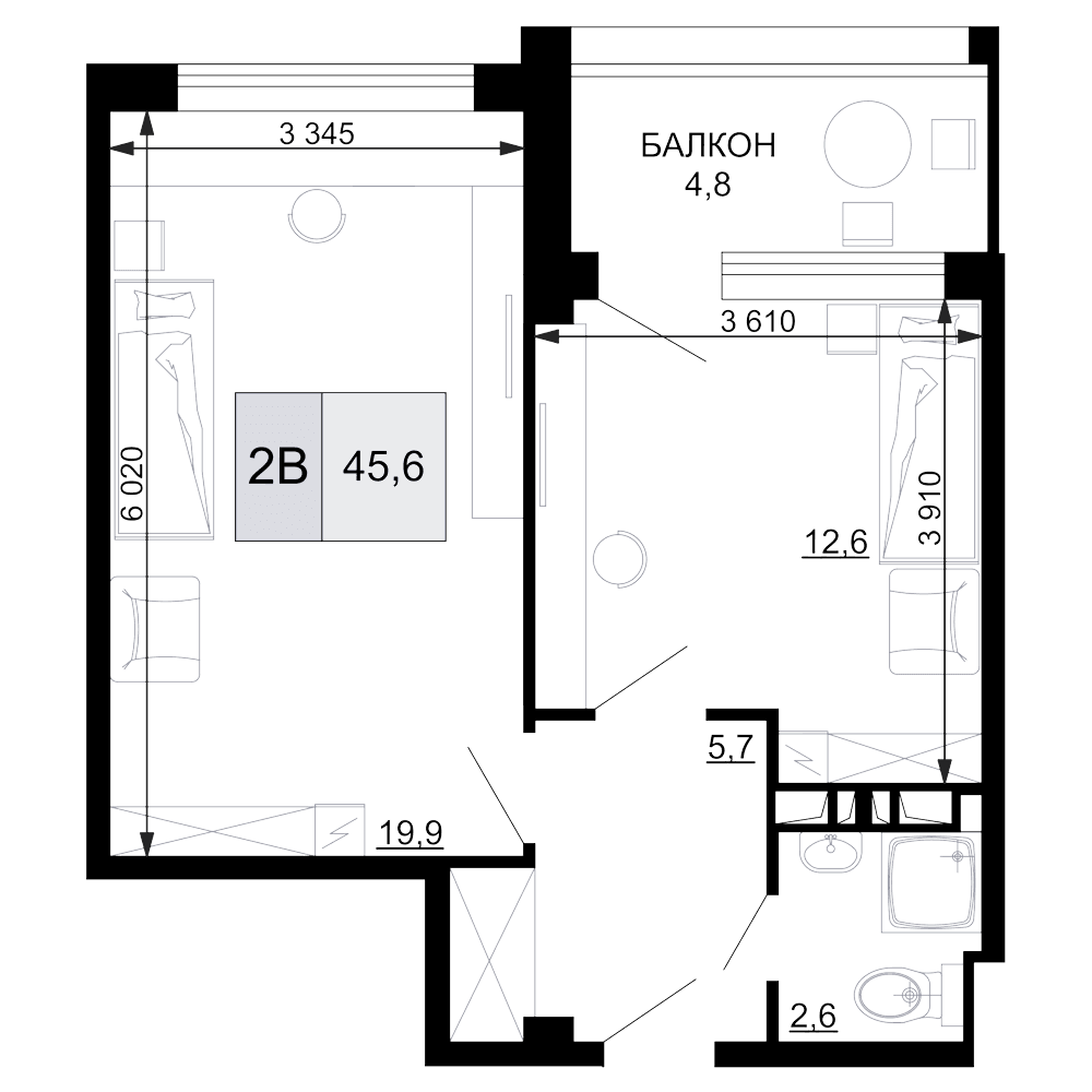 Продается 2-комн. квартира, 40.8 м²