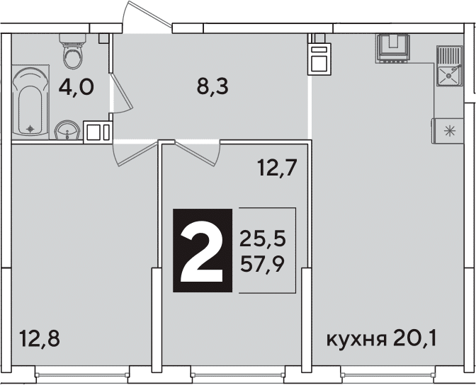 Продается 3-комн. квартира, 57.9 м²