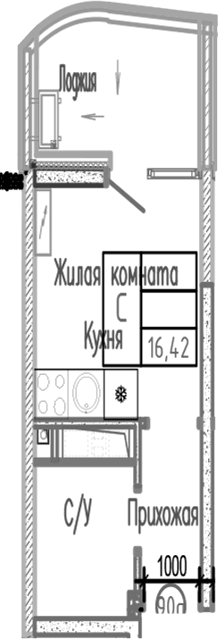 Продается 1-комн. квартира, 16.42 м²