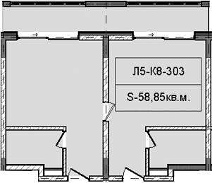 Продается 1-комн. квартира, 58.85 м²