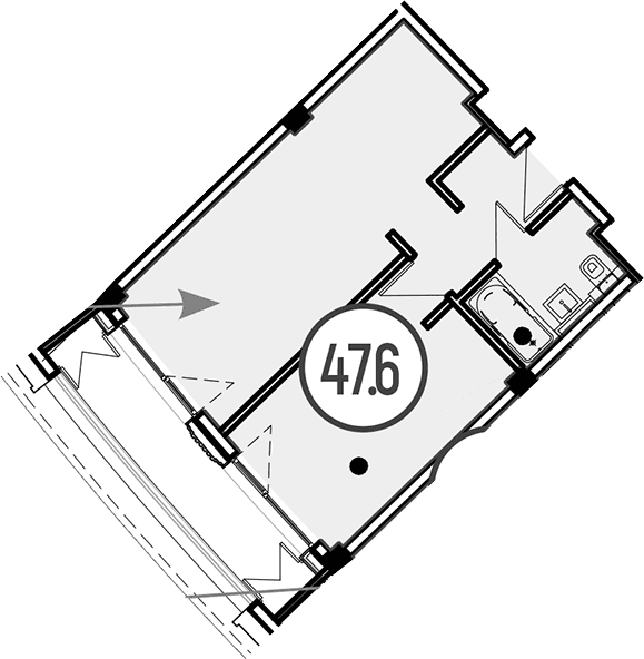 Продается 1-комн. квартира, 47.6 м²