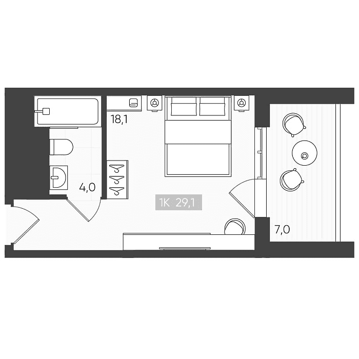 Продается 1-комн. квартира, 22.3 м²
