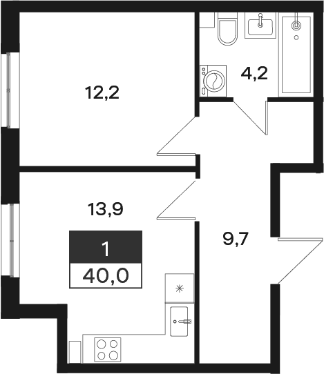 Продается 1-комн. квартира, 40 м²