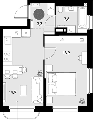 Продается 1-комн. квартира, 35.7 м²