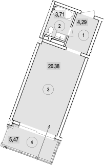 Продается 1-комн. квартира, 28.38 м²