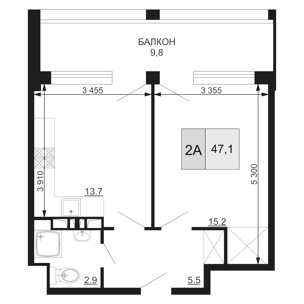 Продается 2-комн. квартира, 37.3 м²