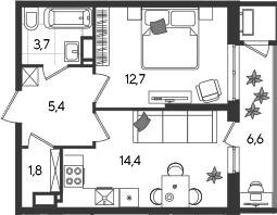 Продается 1-комн. квартира, 38 м²