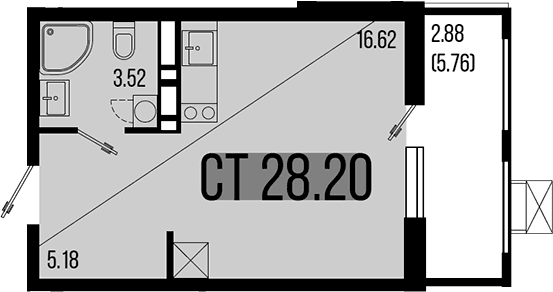 Продается 1-комн. квартира, 25.32 м²